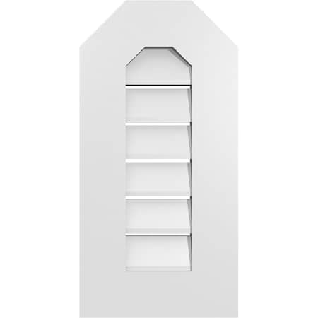 Ekena Millwork Octagonal Top Surface Mount PVC Gable Vent: Functional, w/ 3-1/2"W x 1"P Standard Frame, 12"W x 24"H GVPOT12X2401SF